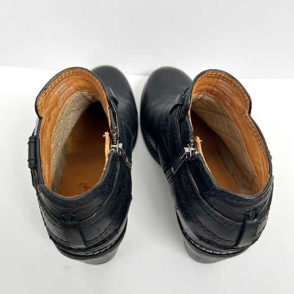 SPERRY Black Leather Zip Wedge Shoes Booties 6.5 - Picture 6 of 9